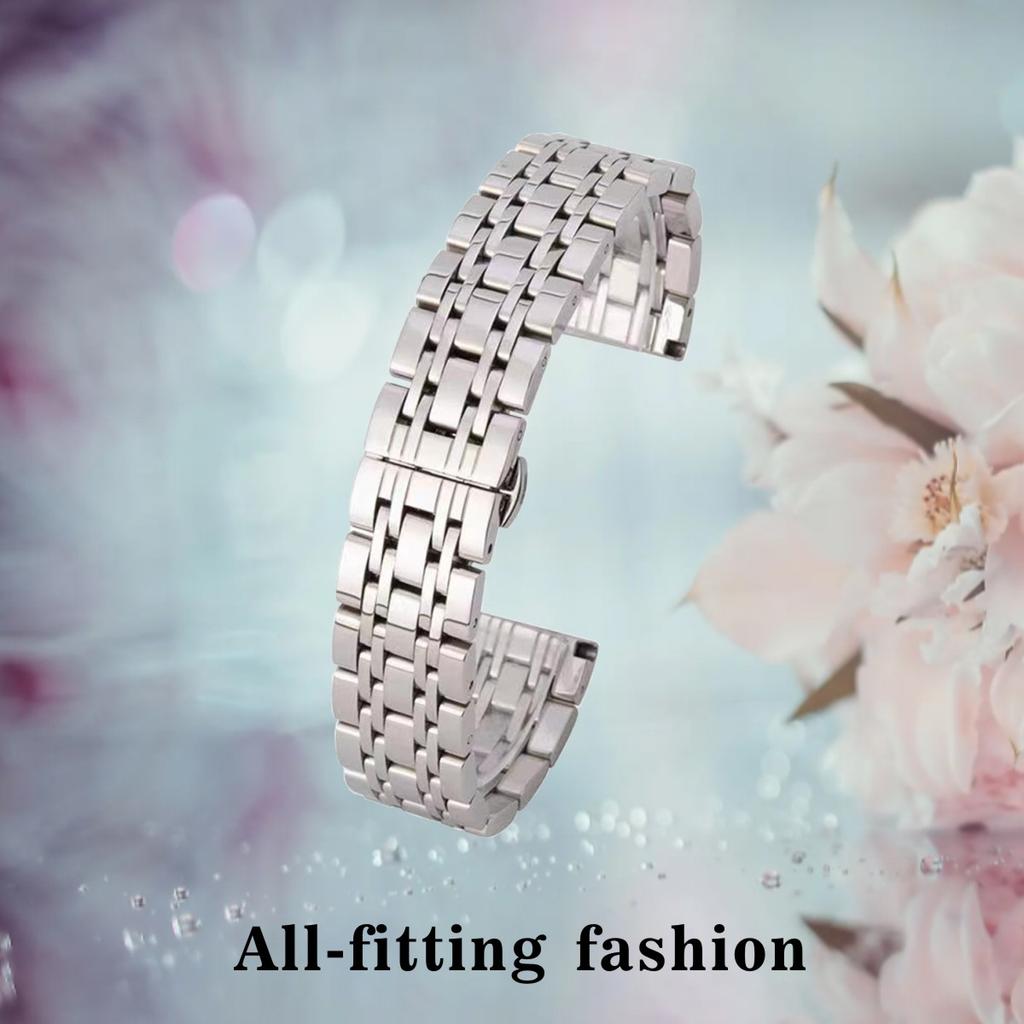 Solid Stainless Steel Luxury Wristband 22mm Presidential Watch Strap for Smartwatch Gold Material 18/20mm Size Options