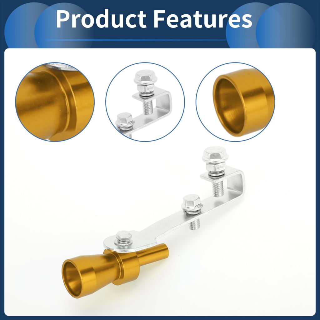 INFINAUTO Turbo Sound Exhaust Muffler Pipe Whistle Rear Tail Pipe S Carbide Chrome Manufacturer Aluminum Gold Tone 1 Set