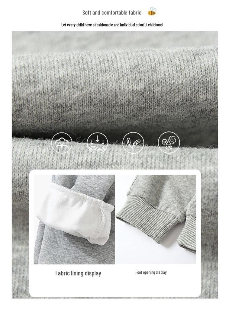 Delta Boys' Fleece-Lined Sweatpants—Autumn/Winter Casual Sports Trousers