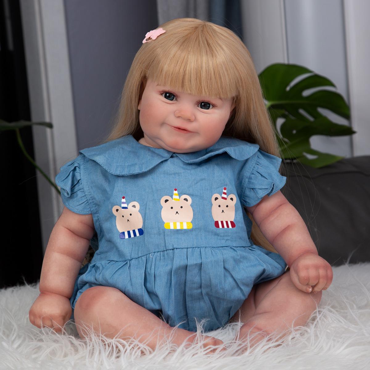 

KEIUMI 3D Расписанная Кукла Реборн Малышка Мэдди - 60 см Мягкий Силикон Blue Eyes
