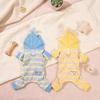 Striped Pet Pajamas With Star Moon Pendant Thin Long Sleeve Dog Sleepwear Small To Large Breeds