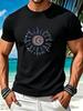 Unisex Summer Crew Neck T Shirt Retro Sun Eye Graphic Short Sleeve Tee Beach Streetwear White Basic Top Male Daily Vacation Wear