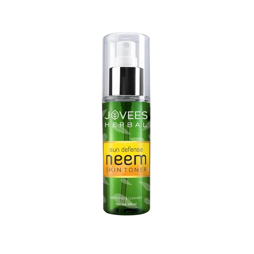 Jovees Herbal Sun Defence Neem Skin Toner 100ml For Glowing Clear Skin Lightweight Non Greasy Quick Absorption Pore Cleansing For All Skin Types