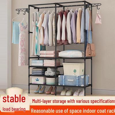 Multifunctional Metal Coat Rack - Bold Floor-Standing Design for Bedroom Use