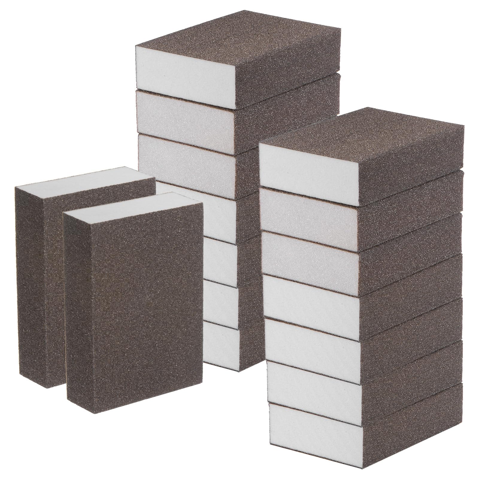 

uxcell 16pcs Sanding Sponge Block Grit Hand Block 100x70x25mm Brown and White 240-320