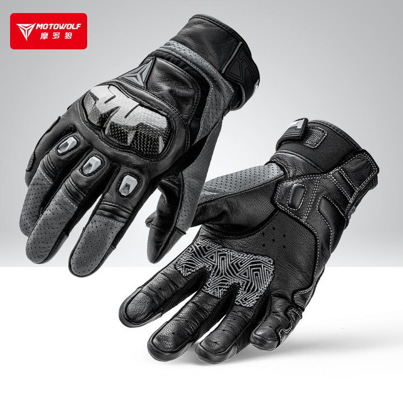 Motowolf Summer Motorcycle Glove Men Women Motorcyclist Gloves Carbon Fiber Biker Racing Gloves Leather Motorcycle Equipment