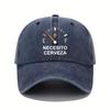 New Necesito Cerveza Pattern Printed Vintage Duckbill Cap Fashionable Retro Curved Brim Baseball Cap Casual Outdoor Sun Hat