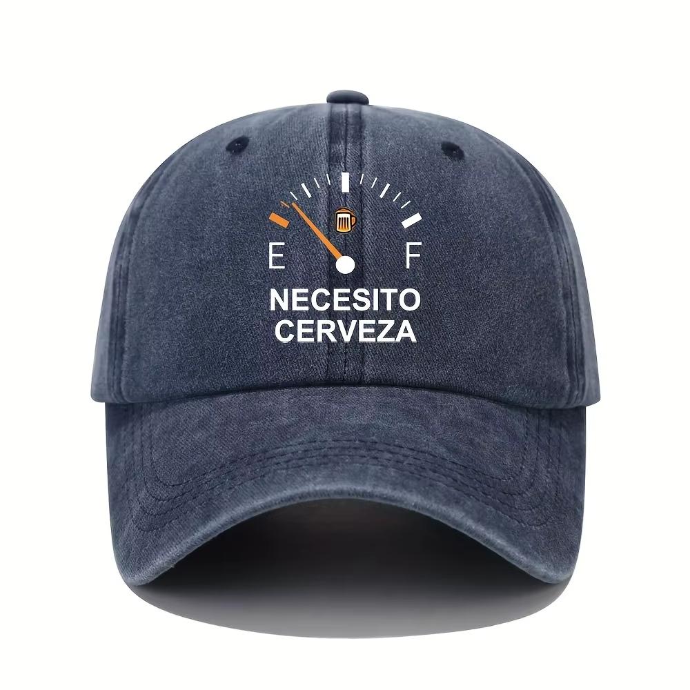 New Necesito Cerveza Pattern Printed Vintage Duckbill Cap Fashionable Retro Curved Brim Baseball Cap Casual Outdoor Sun Hat