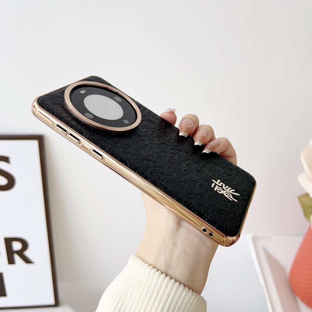 Für das Neue Jahr des Drachen, Huawei Mate60pro Leder-Handyhülle, HONOR 90p Galvanisiertes Vollpaket Stoßfest NOVA12