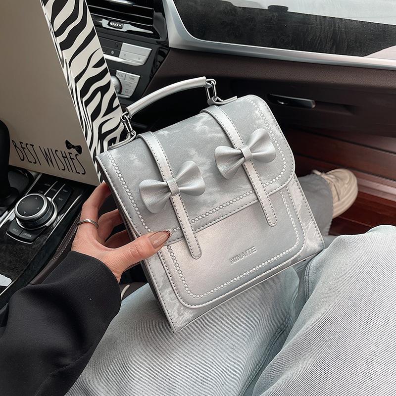 New Backpack Women's Versatile Casual Portable Korean Version Student Schoolbag Small Square Bag Premium Sense Lightweight Travel Backpack