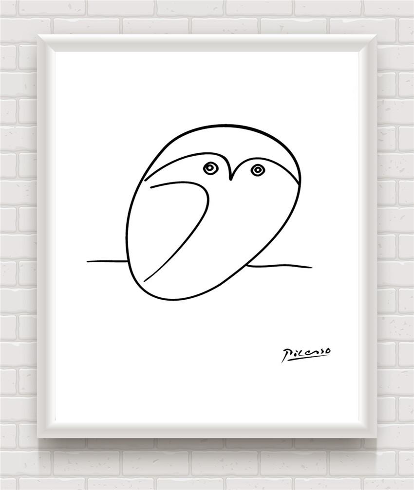 

Картина Пикассо Абстрактное искусство Печать на холсте Настенная живопись Животные Собака Плакат Скандинавский постер Настенные картины для гостиной 30x40cm No Framed