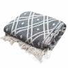 Cotton Throw Blanket Boho Black Beige Regency 125x150cm