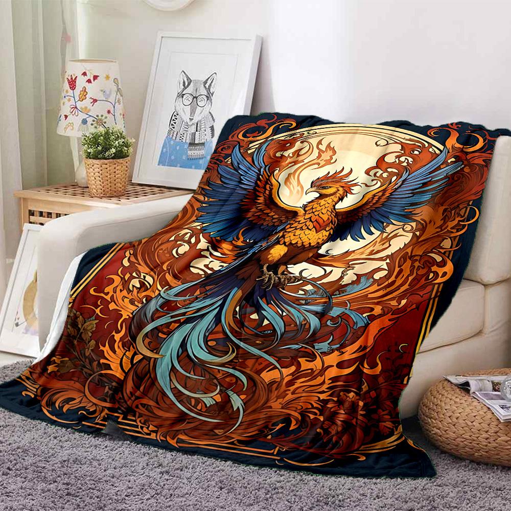1PC Phoenix Rising Print Blanket, Soft Throw Blanket - Warm & Cozy for Couch, Bed, Office, and Travel yy250912186