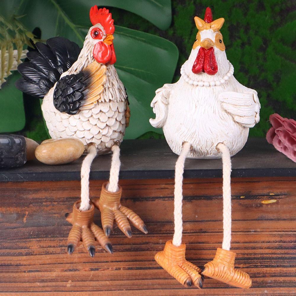 2pcs Decorative Hanging Turkey Couple Figurines Handmade Miniature Figurine Sculpture  Gift