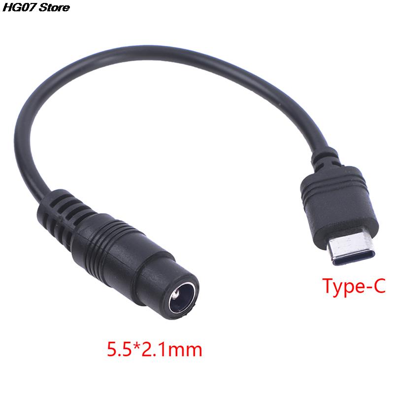 1PC 18cm DC Type-c Female To 5.5*2.1 Female Cables 5521 Power Jack DC Power Conector 5.5x2.1 Adapter USB Type C Converter