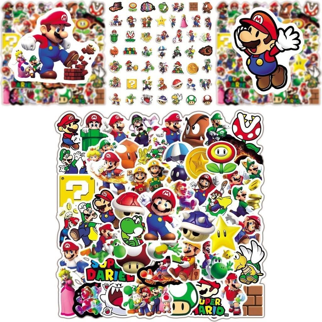 50pcs Super Mario Waterproof Adhesive Sticker For Skateboard/luggage/trolley/fridge Decor