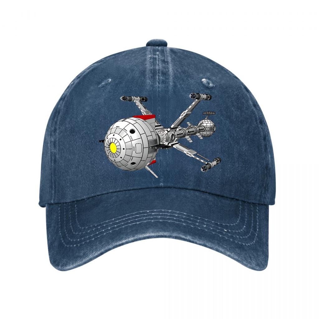 Retro SciFi Spaceship Detailed Design Baseball Cap Unisex Women Distressed Washed Sun Cap Outdoor Workouts Hat