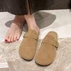 Fashion Autumn Women's Flat Cork Clogs Shoes Fashion Closed Toe Suede Platform Slippers for Women Outdoor Casual Slides Shoes Zapatos