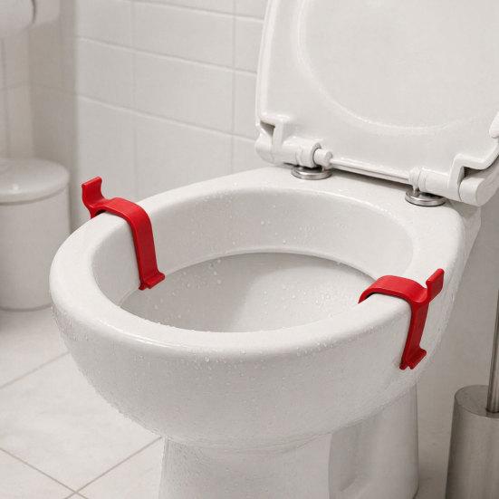 Upevňovací příslušenství pro vyrovnání sedátka WC, Klipový stabilizátor sedátka do koupelny, Jednodílná 3D tištěná instalace bez vrtání, Zacvakávací upevnění, Hluk kývajícího se sedátka WC