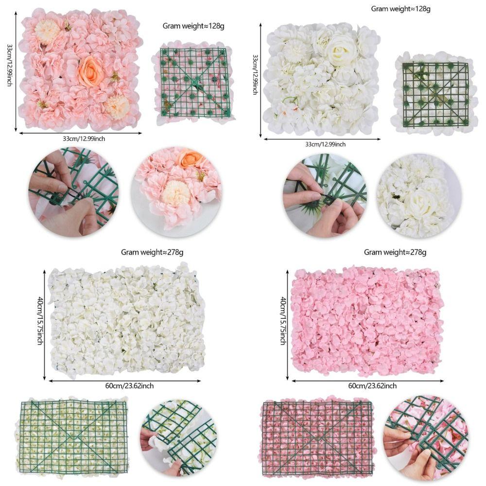 3D Rose Rose Flower Wall Pink Silk Artificial Flower Backdrop  Birthday Party