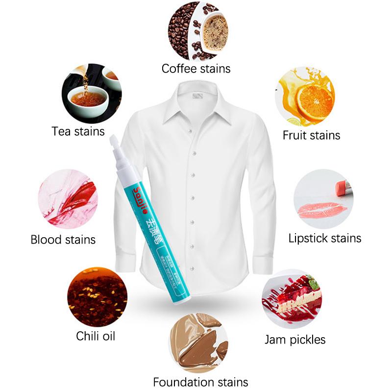 Magic Clothing Stain Removal Pen Portable Washing Free Oil Red Wine Stain Remover Marker Pen For Small Greasy Filth On T-Shirt
