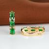 French Style Light Luxury Gold Three Oval Diamond Earrings Buckle Stylish and Fashionable Earring Accessory