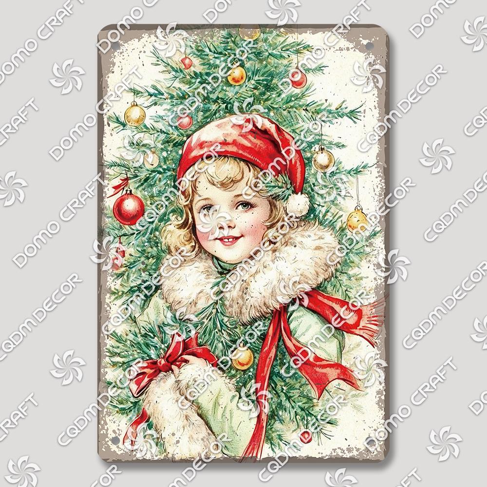 Merry Christmas Hot Cocoa Chocolate Poster Tin Signs Retro Elk Santa Claus Cookies Metal Plate Cafe Kitchen Home Decor Gift