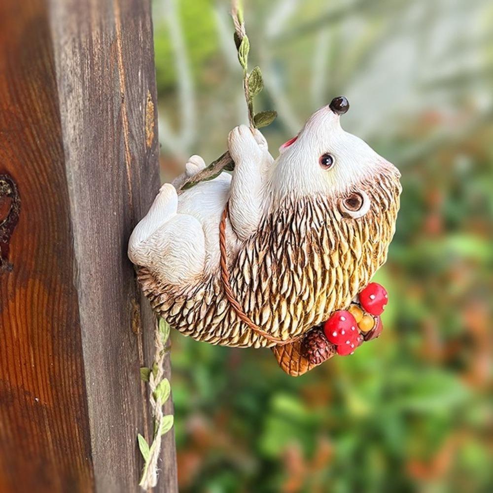 

Cute Simulation Hedgehog Pendant Resin Landscape Animals Decoration Outdoor Decor Hedgehog
