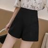 Black High-Waisted Wide-Leg Shorts - Versatile and Slimming Casual Wear for Women, 2023 Spring/Summer Korean Style Plus Size.