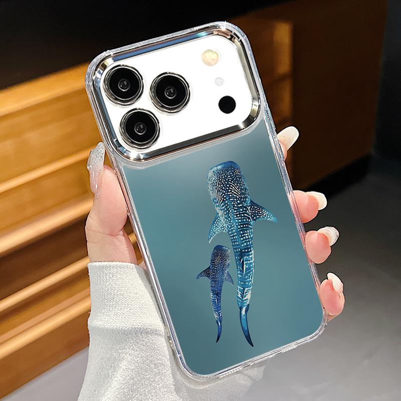 For iPhone 17 Pro Max Case Blue Giant Whale Ocean Pattern Soft Silicone Cover For Funda iPhone 16 Pro Max 15 14 13 12 11 17 Air