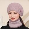 Winter Ladies Warm Knitted Wool Hat Thickened Warm Rabbit Hair Beret