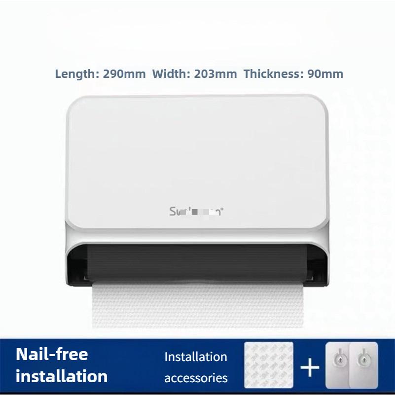 Wall Mounted Hand Tissue Dispenser Paper Towel Holder Hotel Induction Paper Dispenser No Drilling Hand Wiping Paper Box