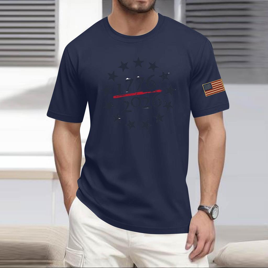 Herren Casual Rundhals Leichtes Kurzarm Oberteil