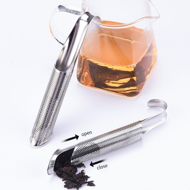 Teas Pipe Strainer Set Includes Brush And Hanging Hook Handle Design Stainless Steels Net Filter For Brewing Teas