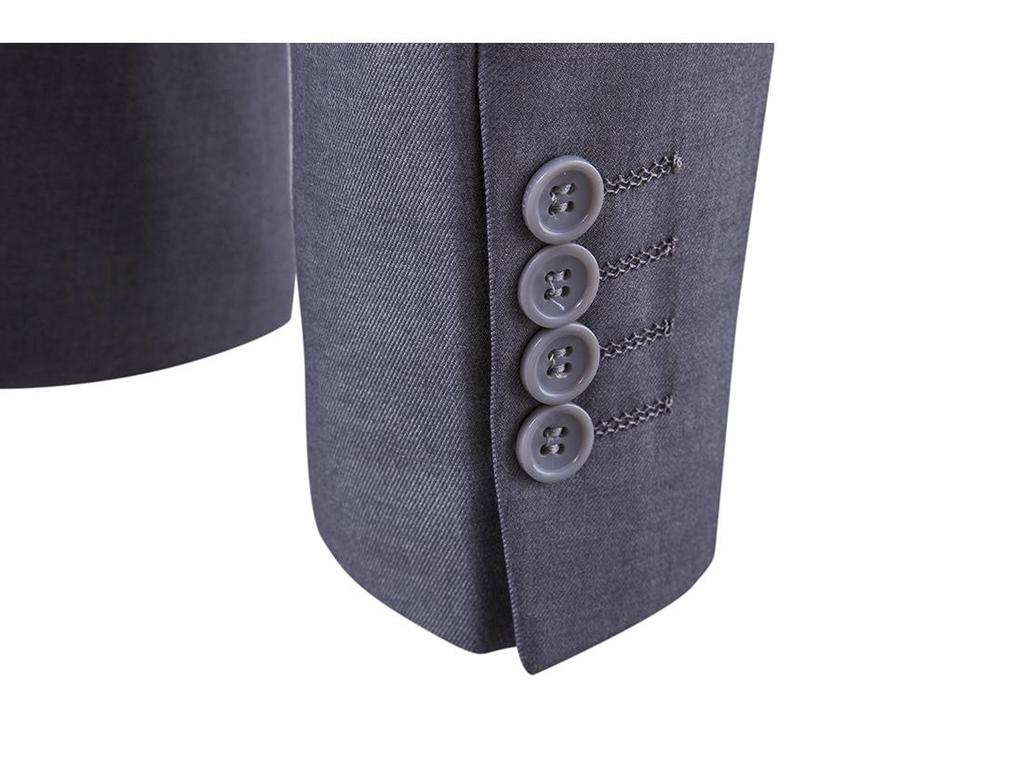 Spring 2020 Business Casual Three-Piece Suit: One-Button Design for Groom & Best Man (Sizes S-6XL).