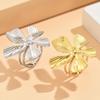 Exaggerated Flower Ring: Elegant Gold-Plated Adjustable Stainless Steel