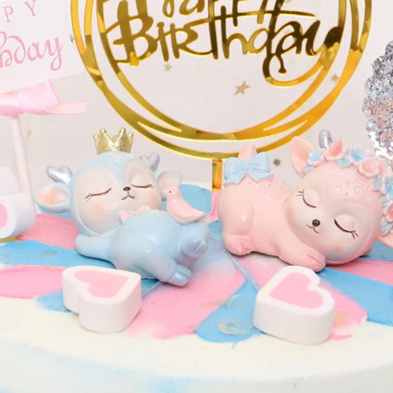 Car Decoration Resin Cartoon Animal Cute Deer Interior Supplies Car Accessories Soft Cute Sleeping Position