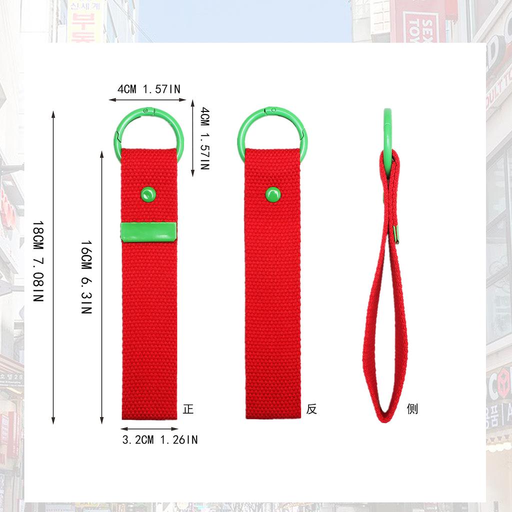 Handmade Diy Decorative Webbing Cloth Sticker Embellished Polyester Webbing Lanyard Korean Version Ins Spring Buckle Bag Pendant