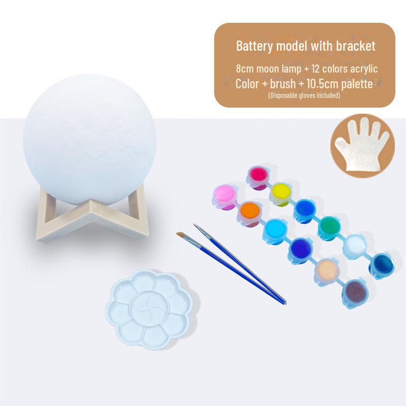 DIY-Mondlampen-Set für Kinder: Handbemaltes Planeten-Nachtlicht für Kindergartenaktivitäten