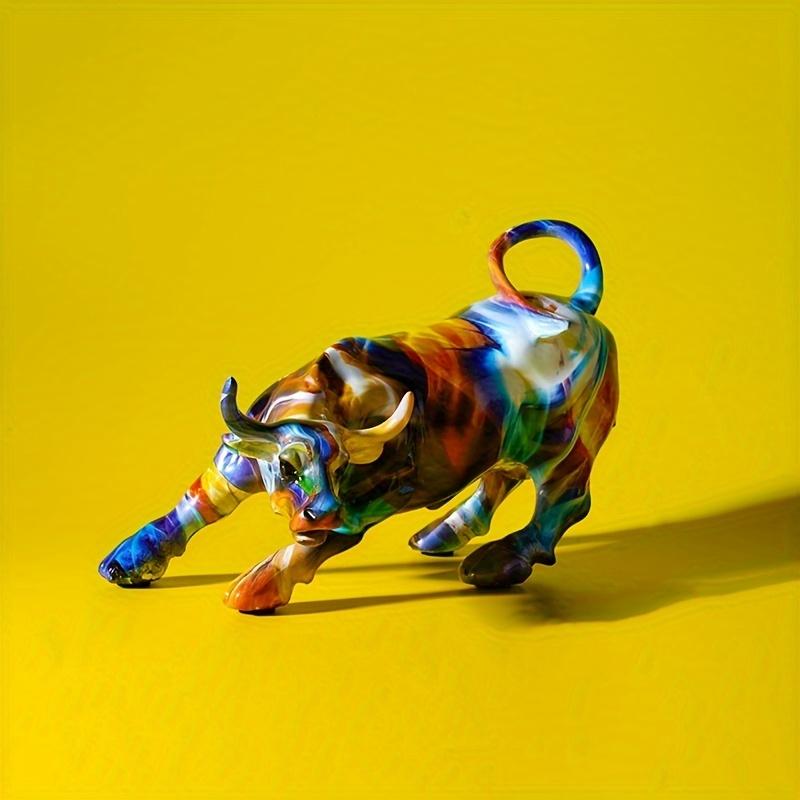 

Уолл-стрит бык животное смоляная скульптура ремесла украшения, современный дом гостиная телевизор шкаф офис настольное украшение подарок
