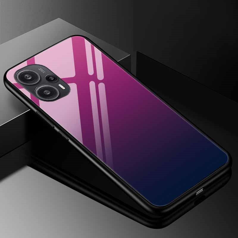 Tempered Glass Phone Case For Xiaomi Poco F5 5G F5Pro Cover Poco F5 Pro Redmi Note 12S 12C 12 4G Luxury Hard Back Bumper PocoF5