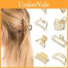 Clips de Cabelo Modernos de Metal Dourado Acessórios de Cabeça Chiques para o Dia a Dia e Eventos Especiais