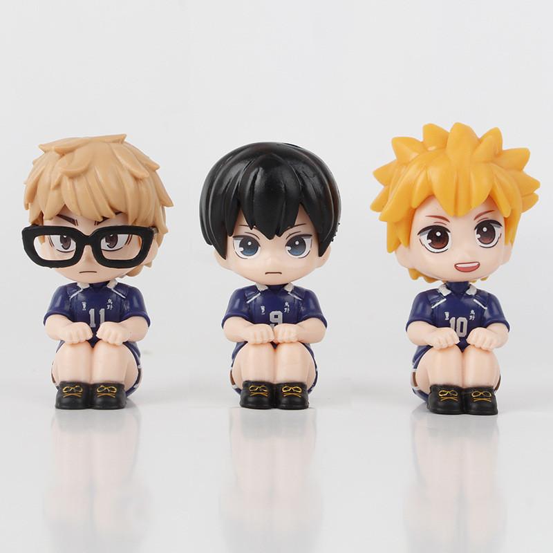 Adorable Q Version Sitting Figure Of Hinata Shoyo Pvc Volleyball Boy Doll For Collectors