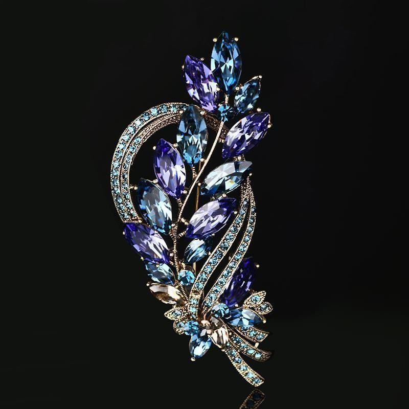 Pin Brooch Ladies High End Crystal Stone Accessories Retro Atmosphere Suit Corsage Coat Pin Brooch Birthday Souvenir GiftRetro Jewelry