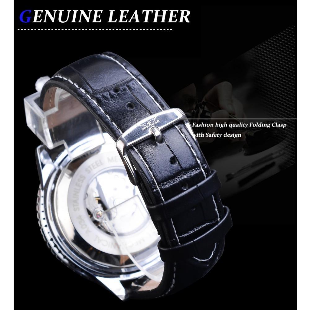 JARAGAR Herrenmode, lässig, ausgehöhlt, großes Zifferblatt, automatische mechanische Uhr GMT1140-1-A