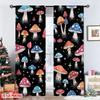 Flat Printing Party Curtain Psychedelic Mushroom Eye Digital Printed Polyester Drapes Holiday Decorations Use Home Set Of 2 Made Washable