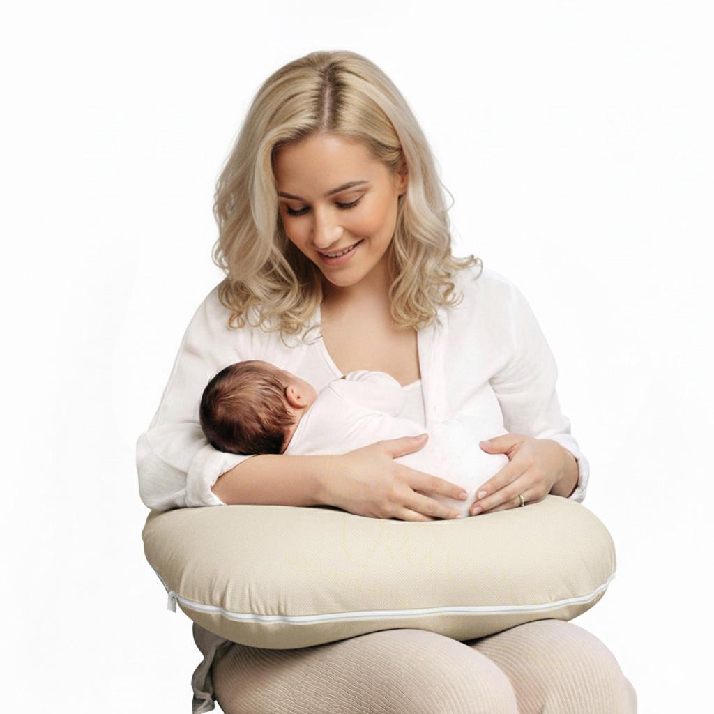 Velvet Cover Pillowcase Small Croissant for Breastfeeding Babyuniverse - Beige