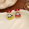 New Year'S Chinese Knot Lantern Cute Panda Earrings, Chinese Style Gong Xi Fa Cai Lucky Bag Pearl Earrings Women