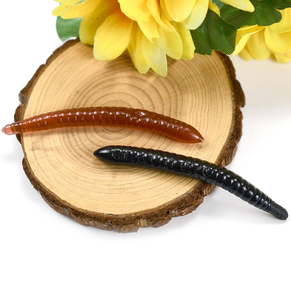 10Pcs 80mm 2.6g Worm Soft Bait Earthworm Salt Scent Infused Realistic Wriggle High-Elastic Soft Noodle Worm Lure Durable