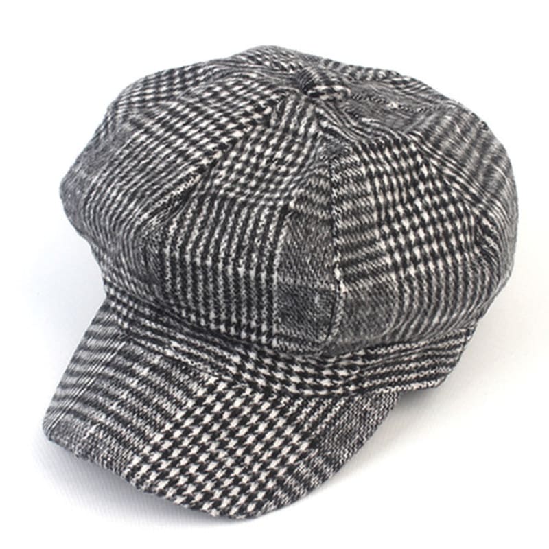 Universal Chemistry Wool Glencheck Black Newsboy Cap